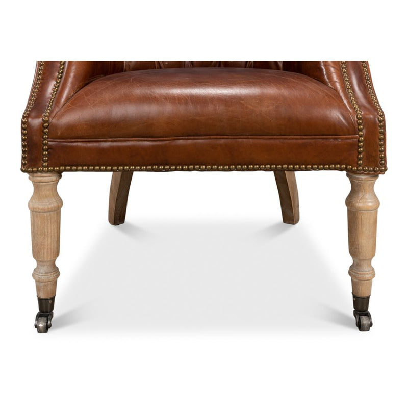 Occasional Chair - Welsh - Vintage Cigar Leather