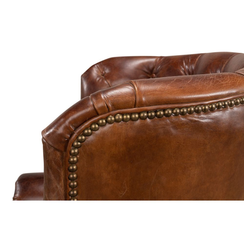 Occasional Chair - Welsh - Vintage Cigar Leather