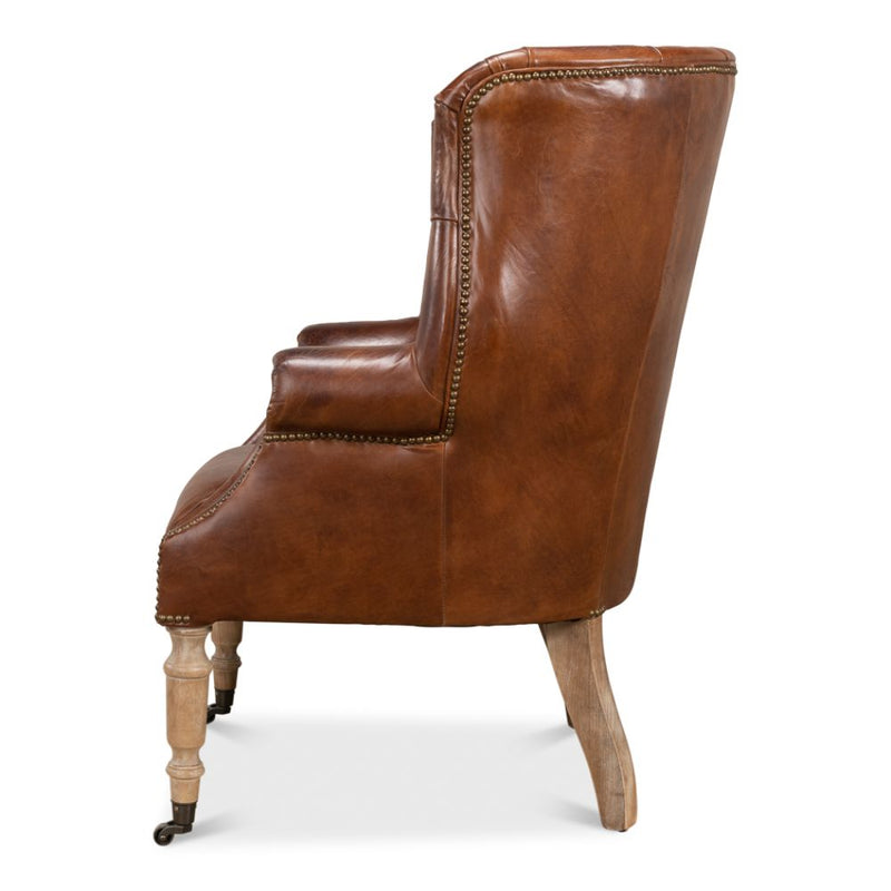 Occasional Chair - Welsh - Vintage Cigar Leather