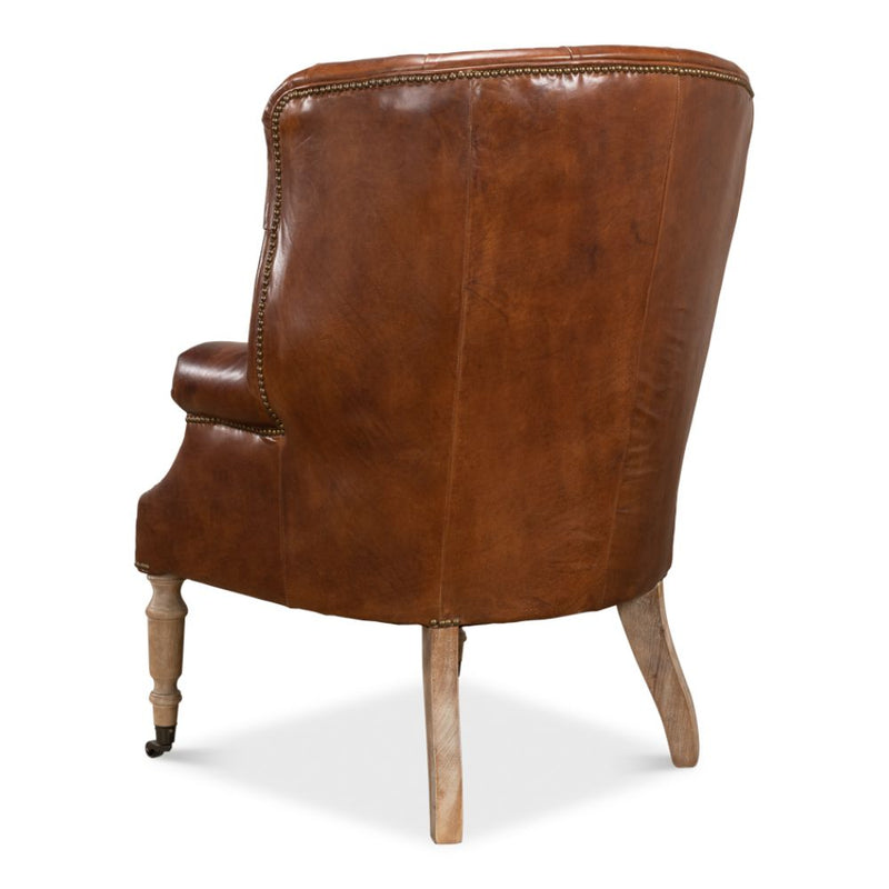 Occasional Chair - Welsh - Vintage Cigar Leather