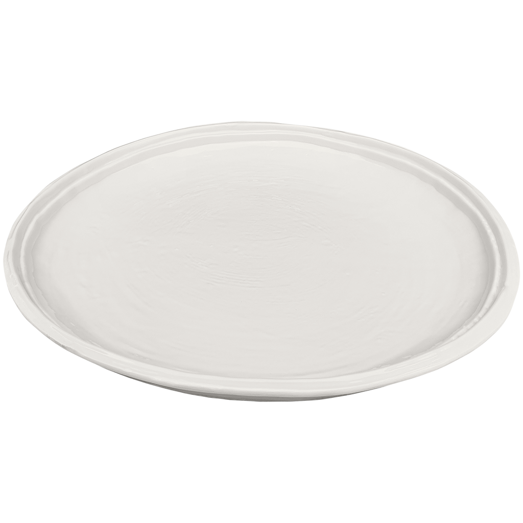 cream double line melamine dinner plates