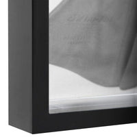 Close-up of a black frame corner 