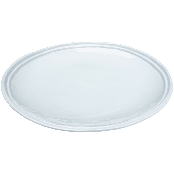 white salad plate melamine double line
