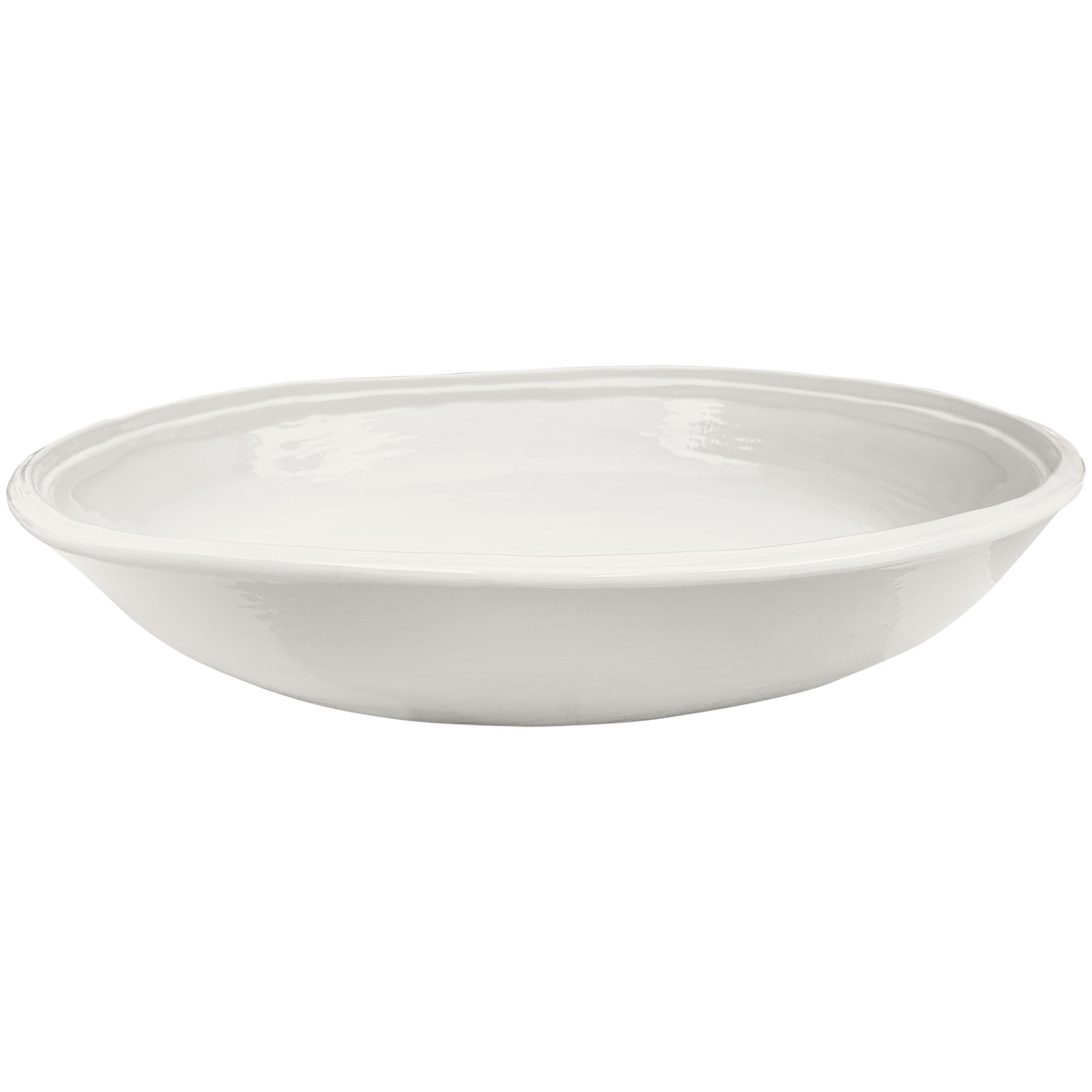 cream double line melamine pasta serving bowl