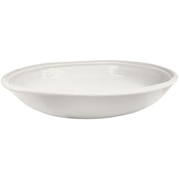 cream double line melamine pasta serving bowl
