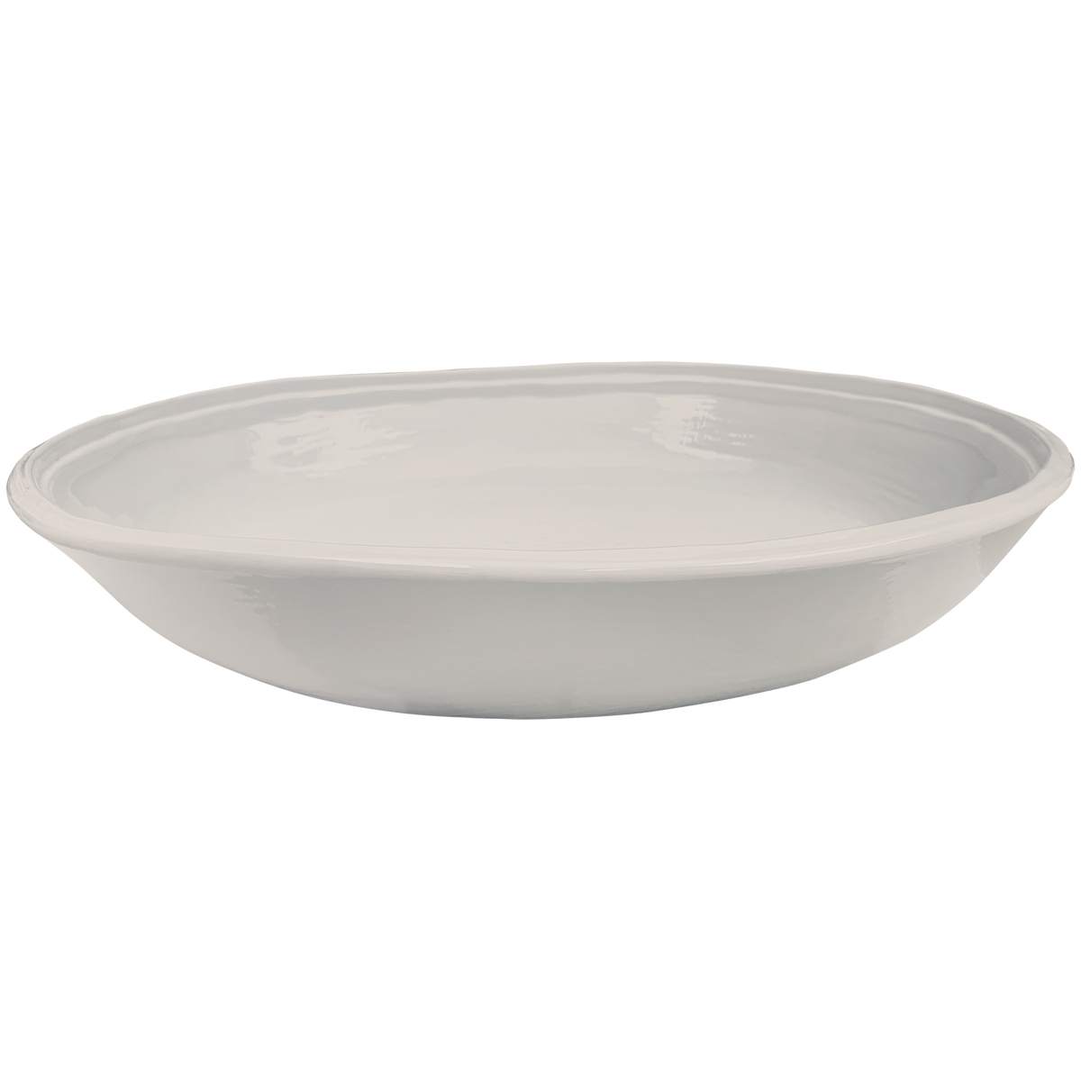 stone taupe double line melamine pasta serving bowls