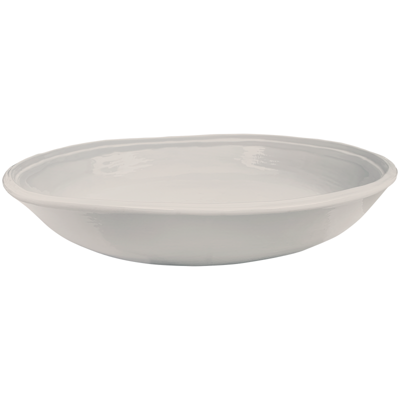 stone taupe double line melamine pasta serving bowls