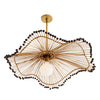 pendant light wood black bead wave round