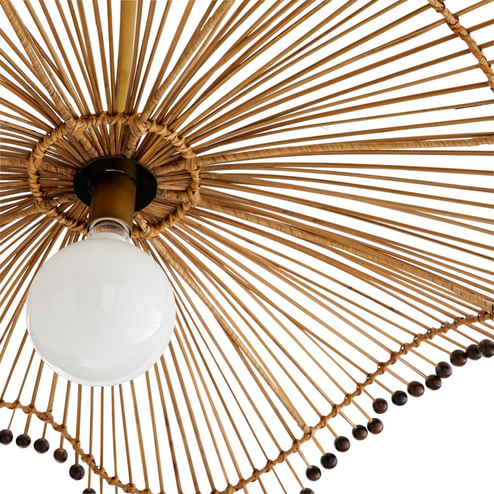 pendant light wood black bead wave round