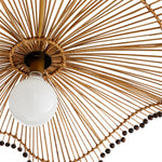 pendant light wood black bead wave round