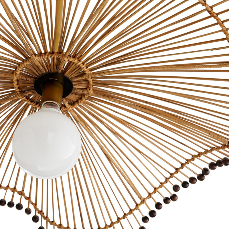 pendant light wood black bead wave round