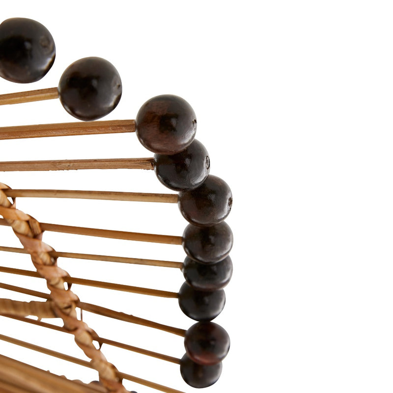 pendant light wood black bead wave round