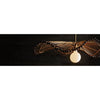 pendant light wood black bead wave round
