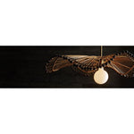 pendant light wood black bead wave round