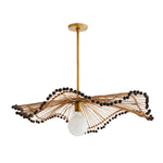 pendant light wood black bead wave round