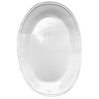 melamine serving platter white double line