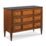 chest art deco cherry veneer black stone top brass hardware