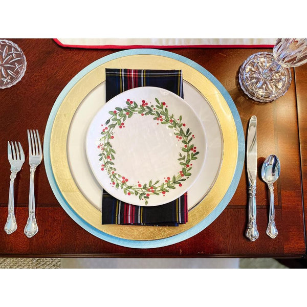 Christmas Wreath Melamine Salad Plates (set of 4)