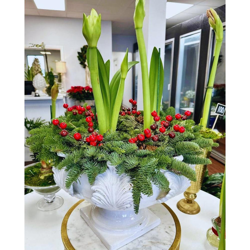 white bowl pedestal acanthus leaves round