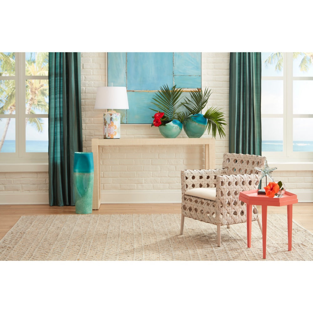bistro chair white rattan fabric whitewash 