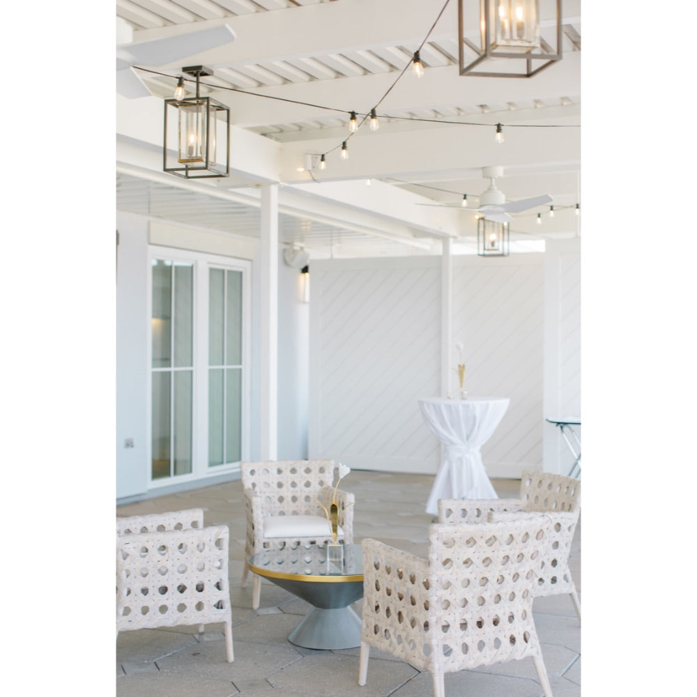 bistro chair white rattan fabric whitewash 