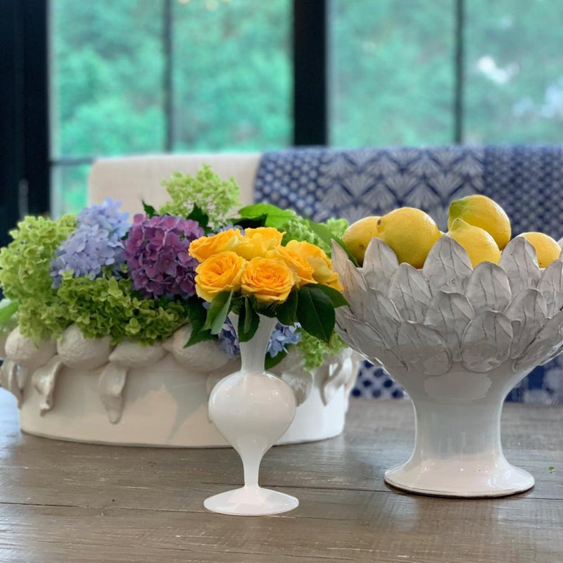 Lemons White Oval Bowl