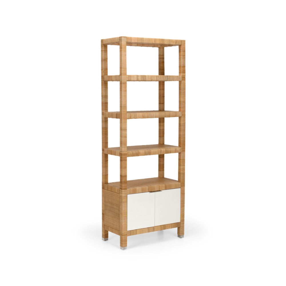 etagere rattan natural white two door storage shelves nickel handles