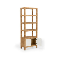 etagere rattan natural white two door storage shelves nickel handles