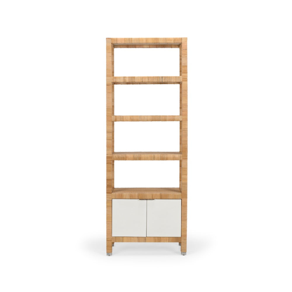 etagere rattan natural white two door storage shelves nickel handles