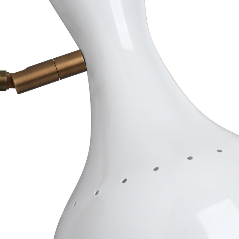 white lacquer brass wall sconce