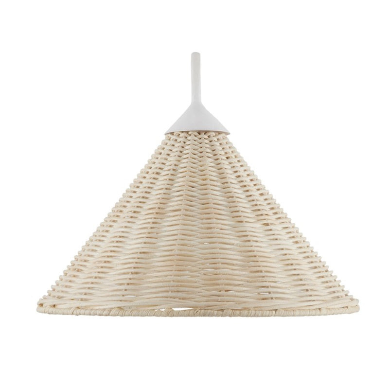 white swing-arm wall sconce bleached rattan shade