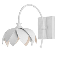 white iron flower wall sconce