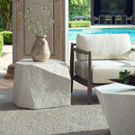 limestone side table irregular shape gray