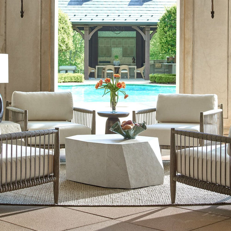 limestone outdoor coffee table irregular shape gray