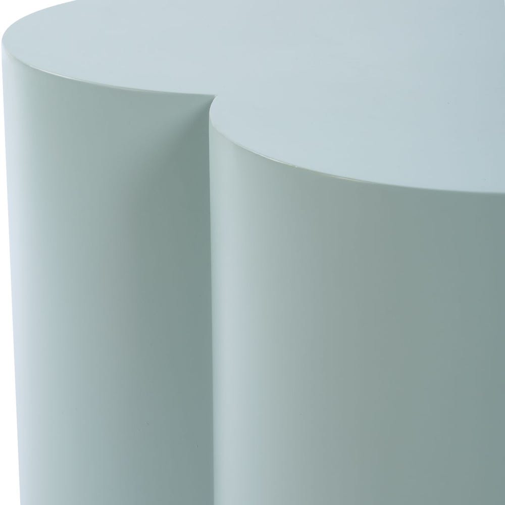 outdoor accent table powder coated metal light blue 
