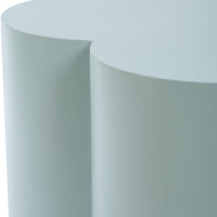 outdoor accent table powder coated metal light blue 