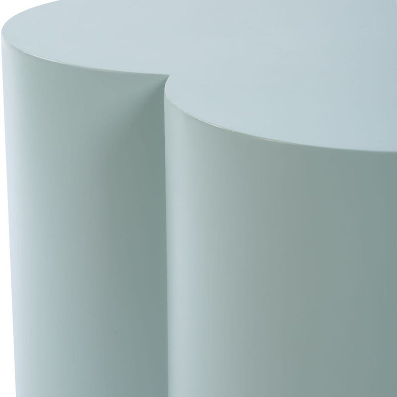 outdoor accent table powder coated metal light blue 