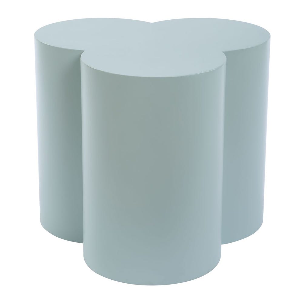 outdoor accent table powder coated metal light blue 