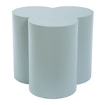 outdoor accent table powder coated metal light blue 