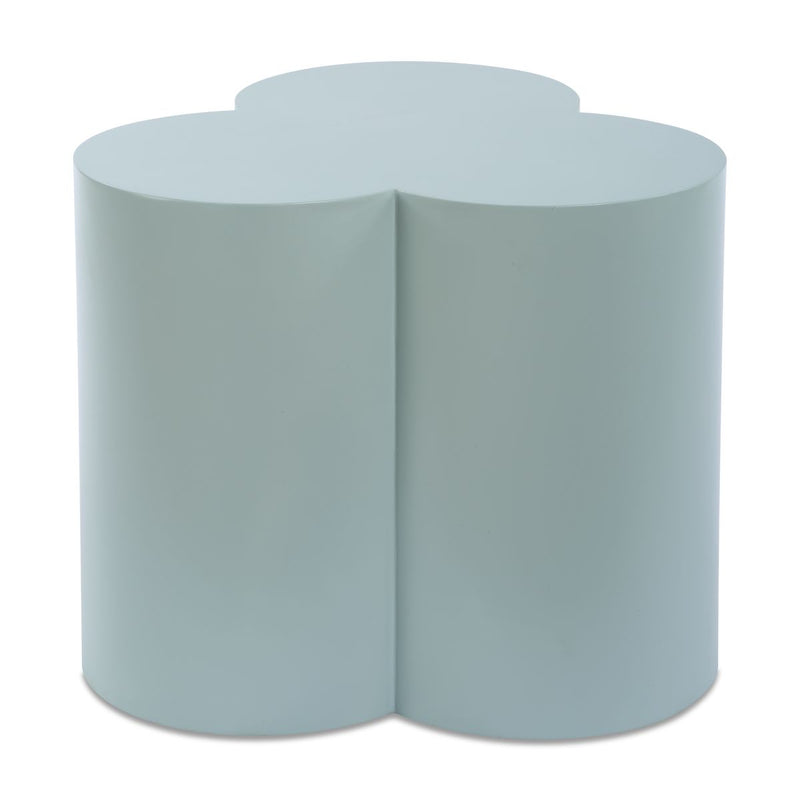outdoor accent table powder coated metal light blue 