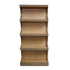The Uttermost Osrick Etagere features four shelves and curved side panels for modern elegance against a white background.