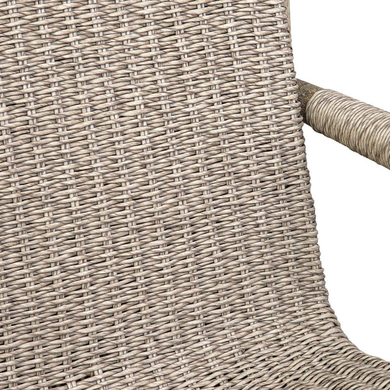 outdoor lounge chair scooped seat all weather wicker natural