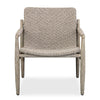 outdoor lounge chair scooped seat all weather wicker natural