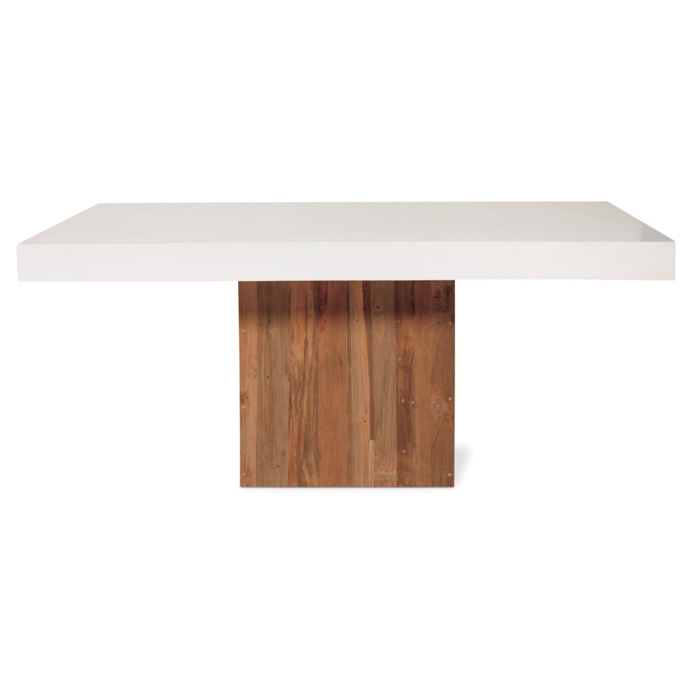 dining table modern sleek reclaimed teak base