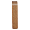 Side view of the Achley Etagere by Uttermost, a tall wooden cabinet with curved top and elegant mango veneer.