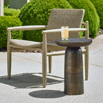 dark bronze accent table round aluminum