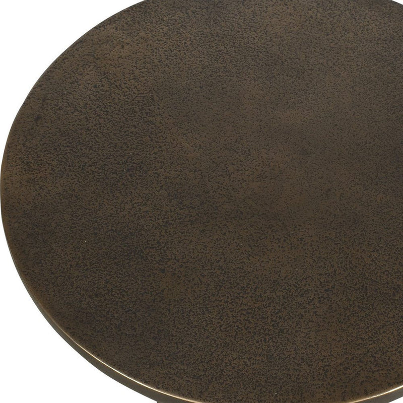 dark bronze accent table round aluminum