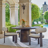 outdoor dining table round golden dark bronze finish aluminum