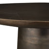 outdoor dining table round golden dark bronze finish aluminum