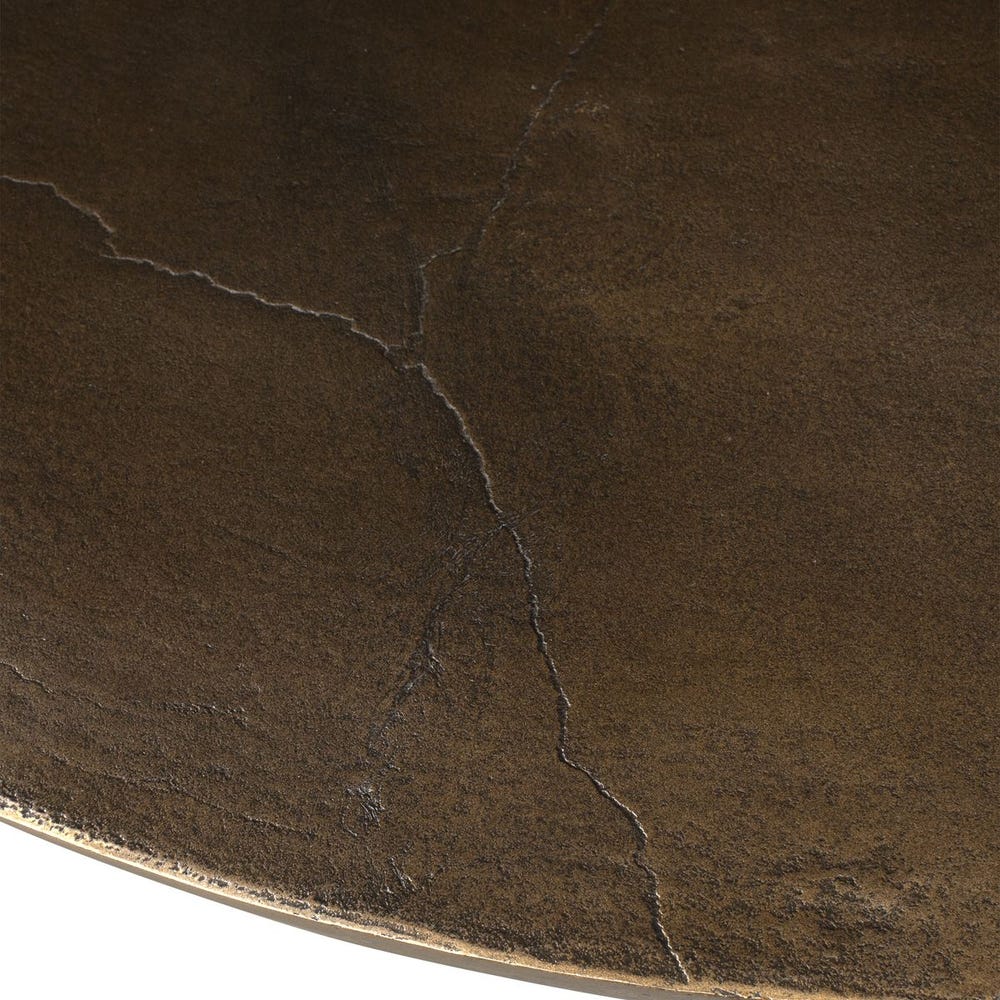 outdoor dining table round golden dark bronze finish aluminum